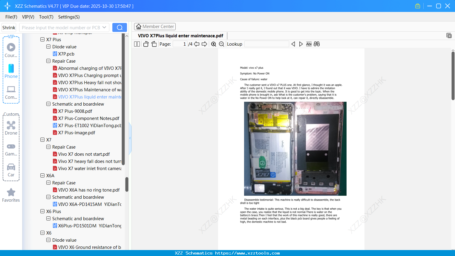 VIVO X7Plus Liquid Enter Maintenace